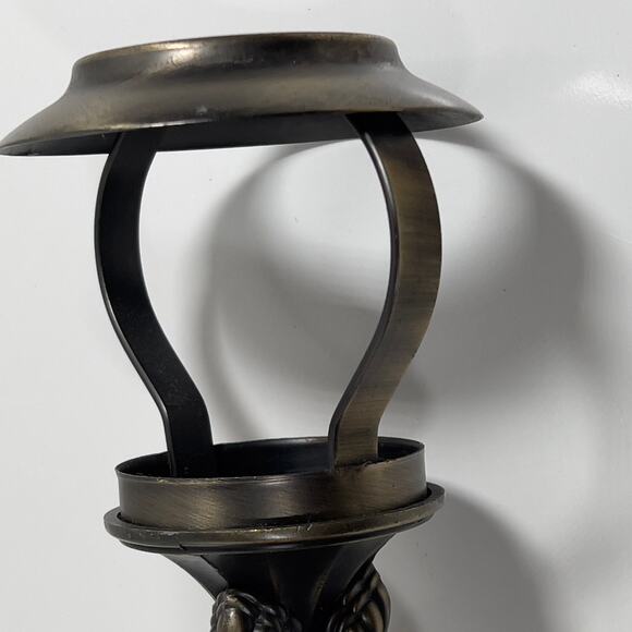 PartyLite Vintage Lotus Mid Century Modern Metal Candle Holder Tealight 10" - Picture 5 of 16